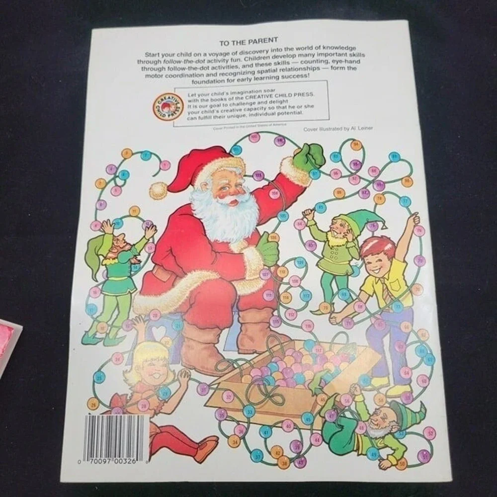 Playmore Christmas Activity Coloring Dot to Dot Book Set Kids Multi 1993 Vintage